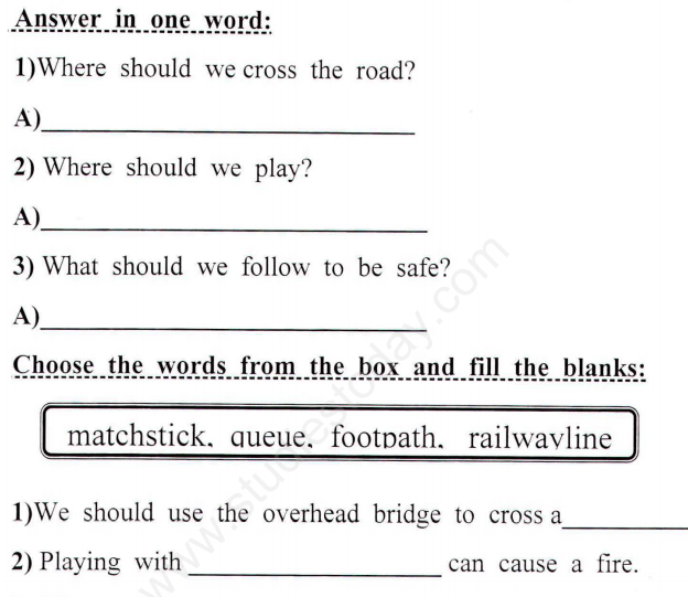 CBSE Class 1 EVS Safety Rules Assignment.PNG